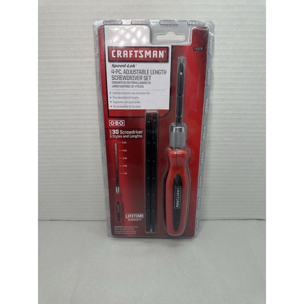 NEW CRAFTSMAN 4 PIECE ADJUSTABLE LENGTH SCREWDRIVER  LOT OF 4 CRACKED #93576